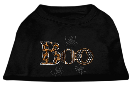 Boo Rhinestone Dog Shirt Black XXL